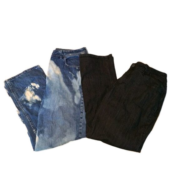 Riders By Lee Women's Size 16 Blue And Black Jeans 36x30 Lot Of Two - Picture 1 of 8